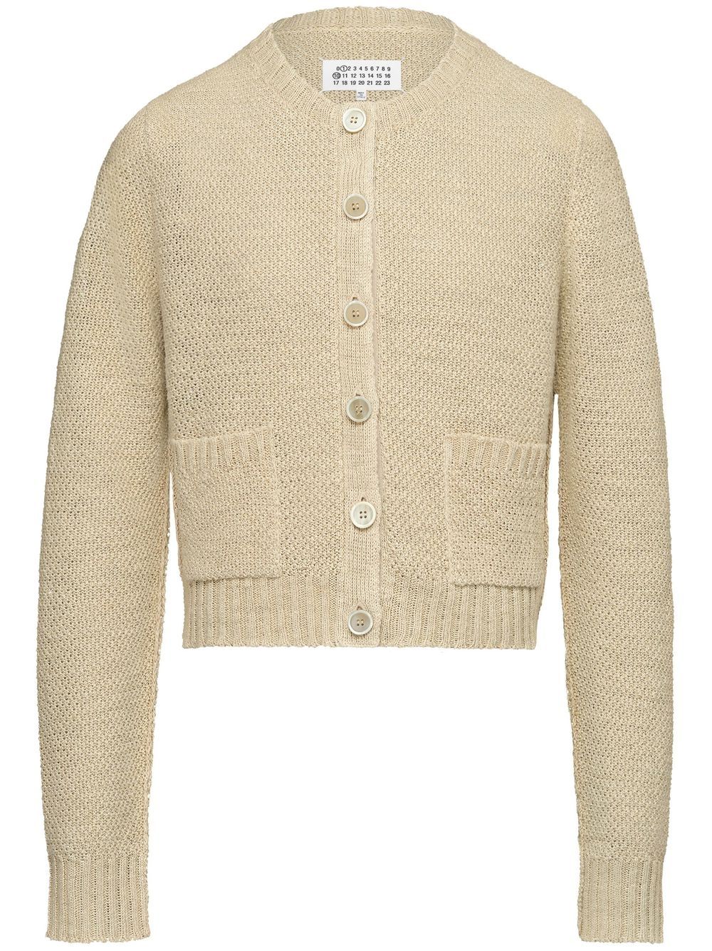 Maison Margiela basket-weave round-neck cardigan - Neutrals von Maison Margiela