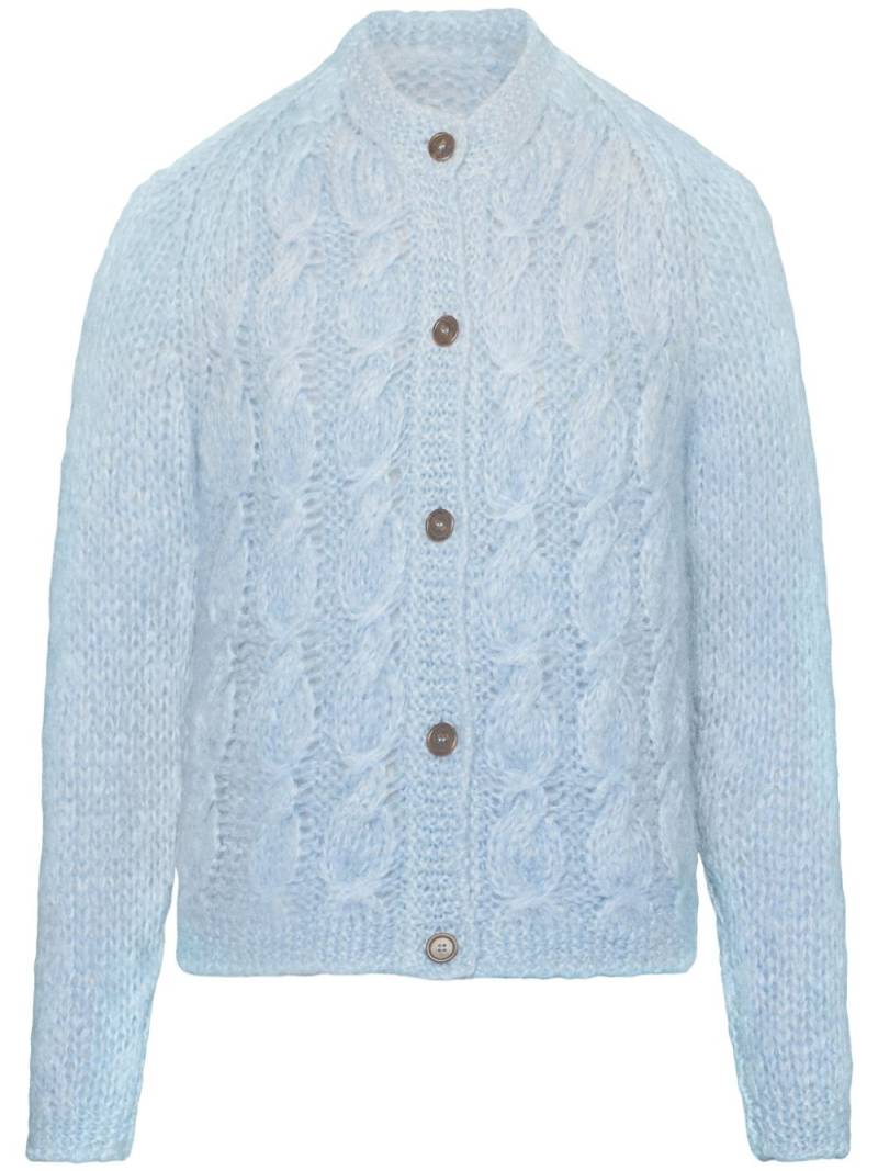 Maison Margiela knitted mohair-blend cardigan - Blue von Maison Margiela