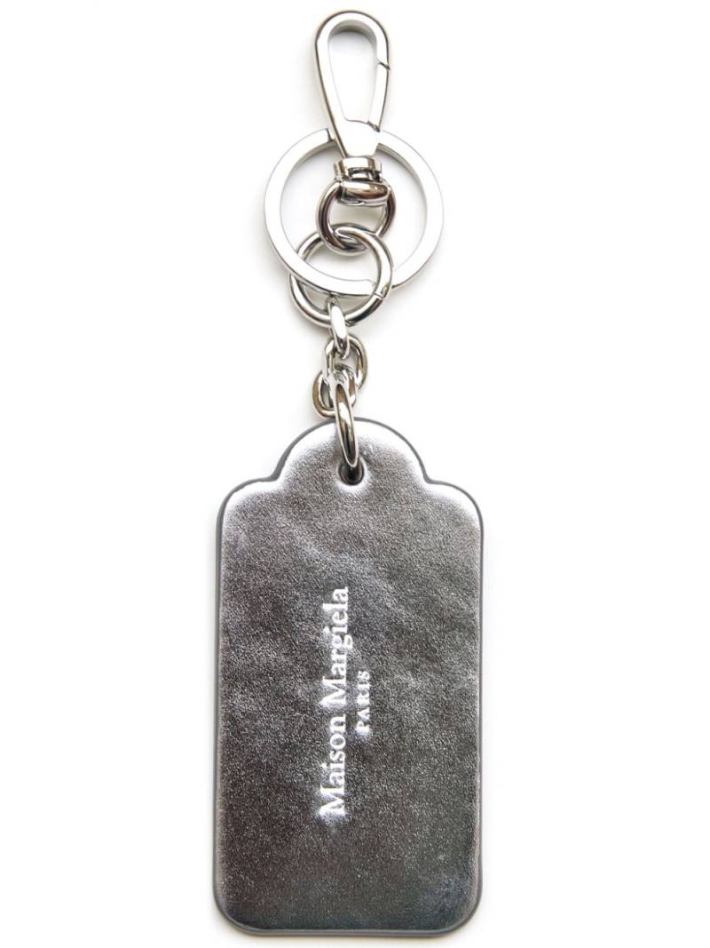 Maison Margiela logo-embossed leather key ring - Silver von Maison Margiela