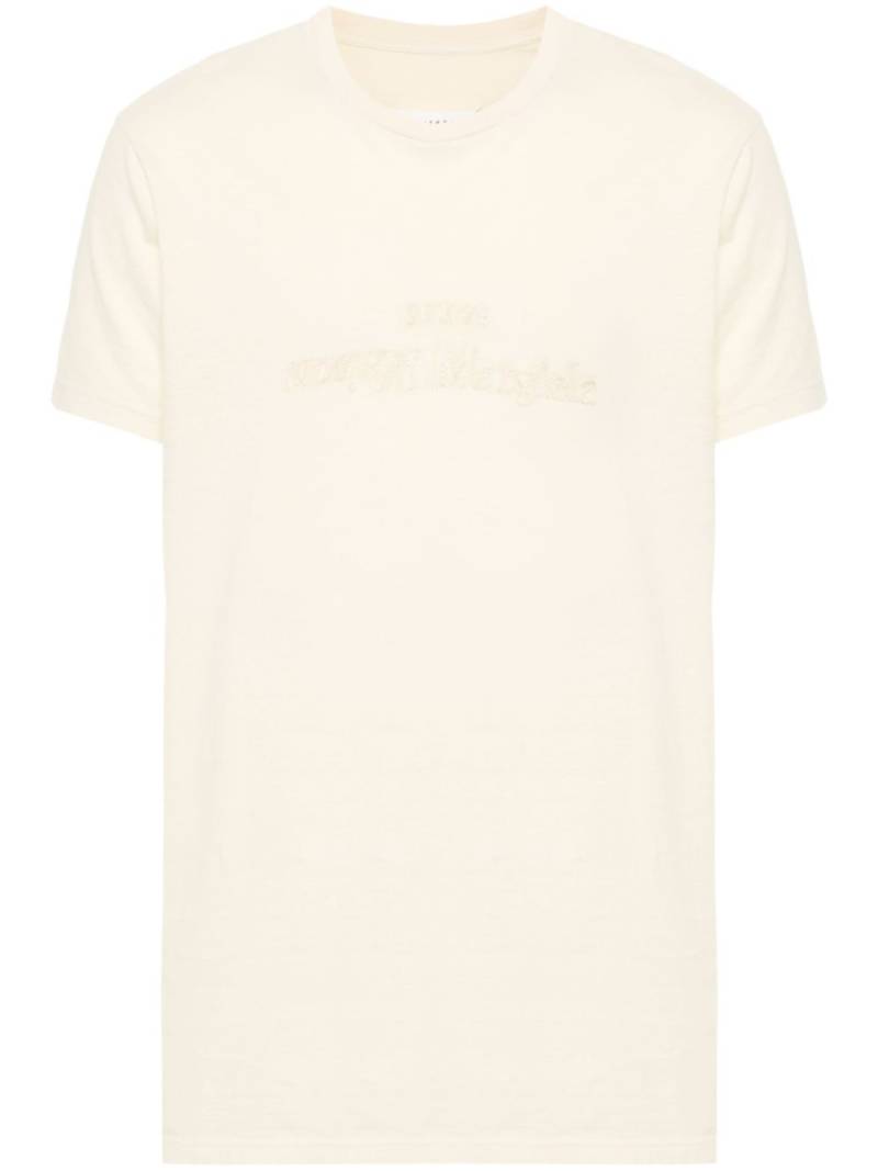 Maison Margiela logo-embroidered T-shirt - Yellow von Maison Margiela