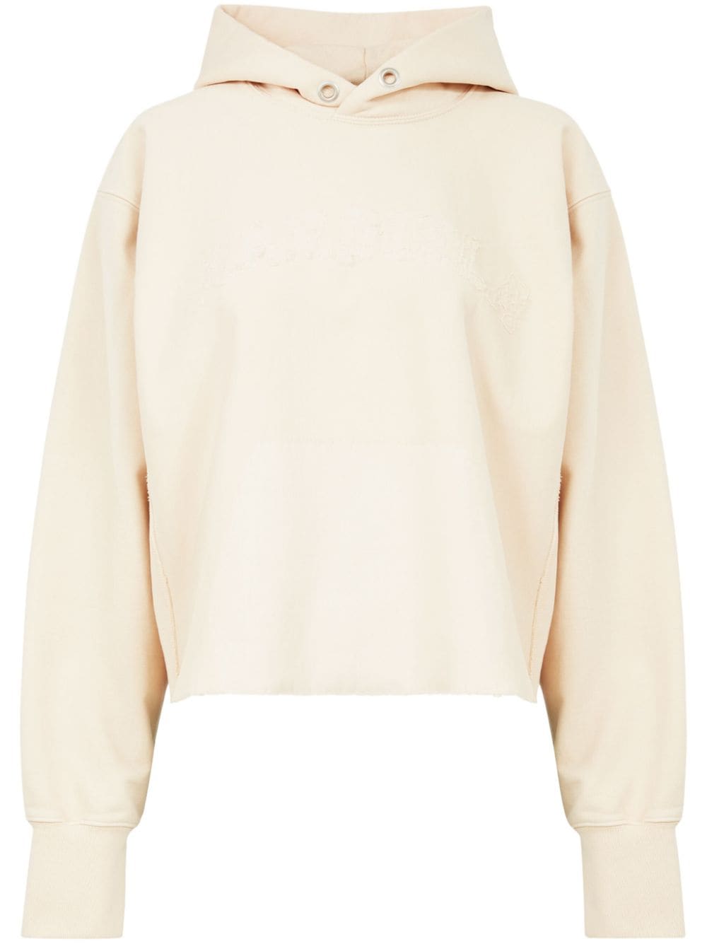 Maison Margiela logo-embroidered cotton hoodie - Neutrals von Maison Margiela