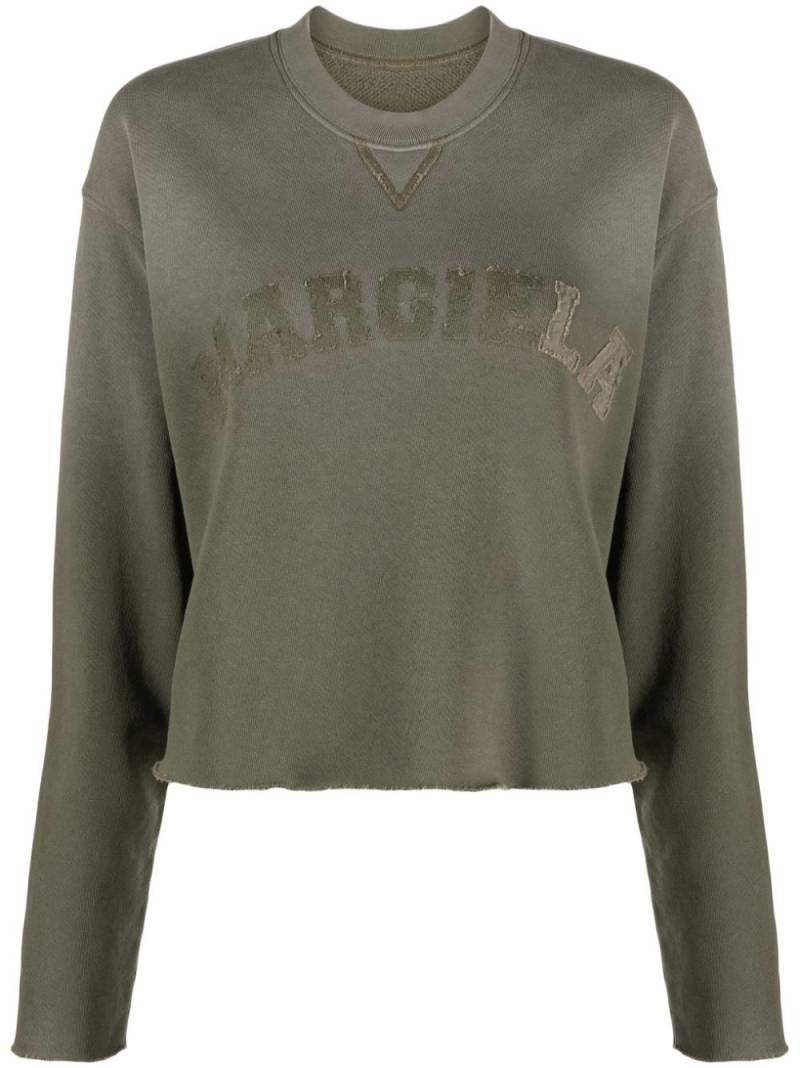 Maison Margiela logo-patch cropped sweatshirt - Green von Maison Margiela