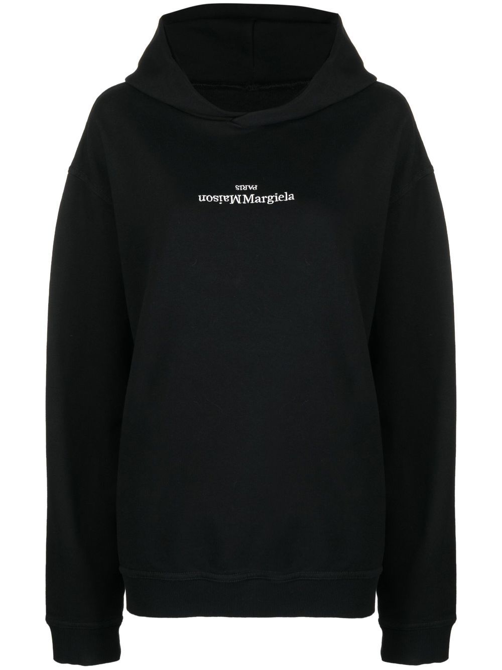 Maison Margiela logo-print long-sleeve hoodie - Black von Maison Margiela