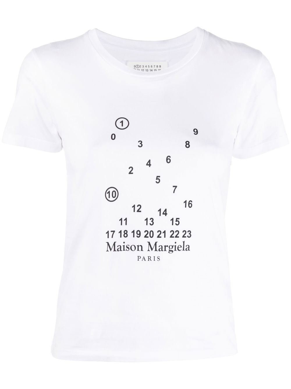 Maison Margiela numbers-motif cotton T-shirt - White von Maison Margiela