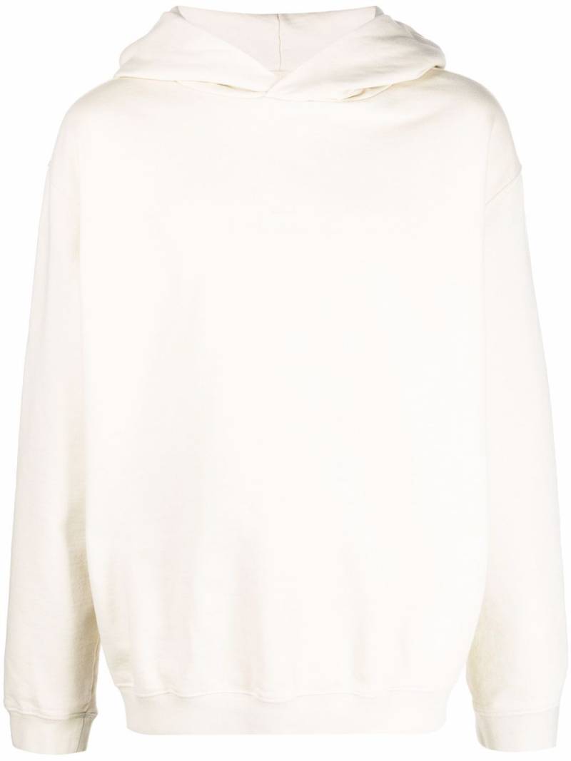 Maison Margiela logo-embroidered cotton hoodie - Neutrals von Maison Margiela