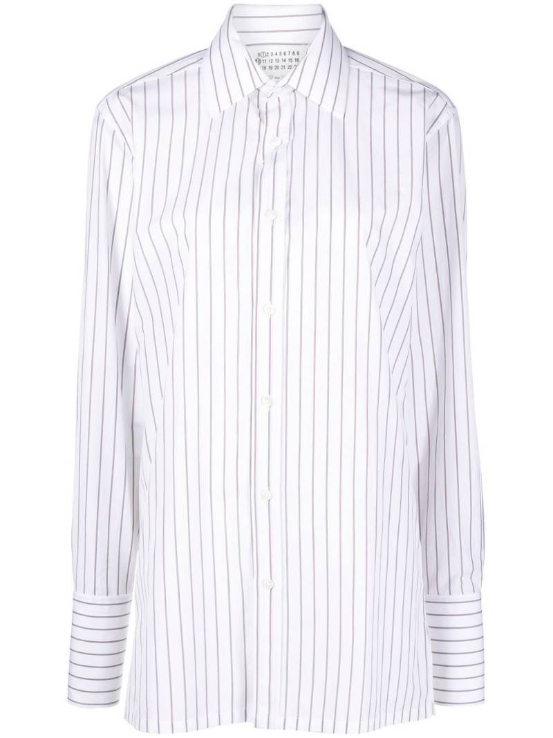 Maison Margiela long-sleeve pinstripe-pattern shirt - White von Maison Margiela