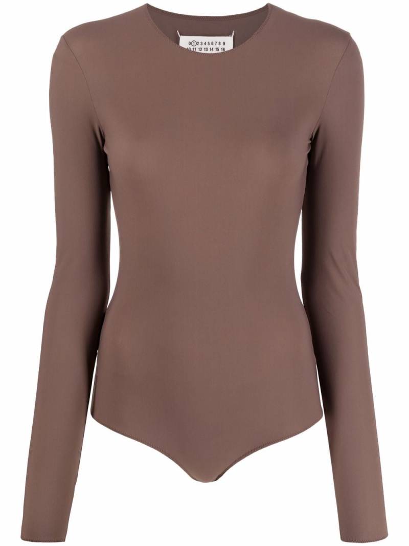 Maison Margiela round-neck jersey bodysuit - Brown von Maison Margiela