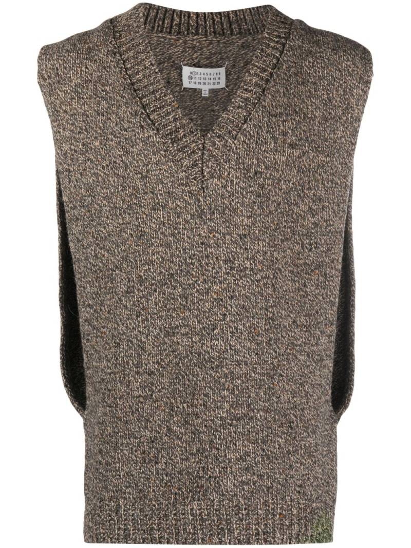 Maison Margiela mélange wool-blend vest - Brown von Maison Margiela