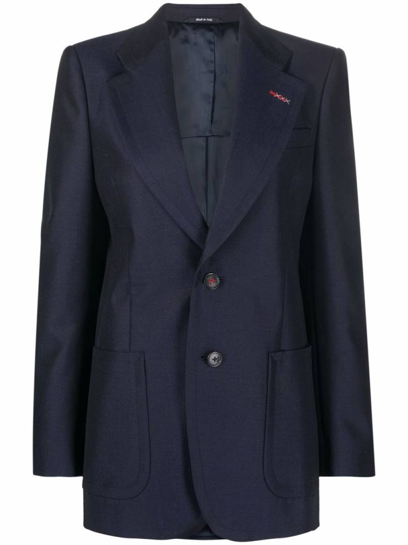 Maison Margiela notched-lapel single-breasted blazer - Blue von Maison Margiela