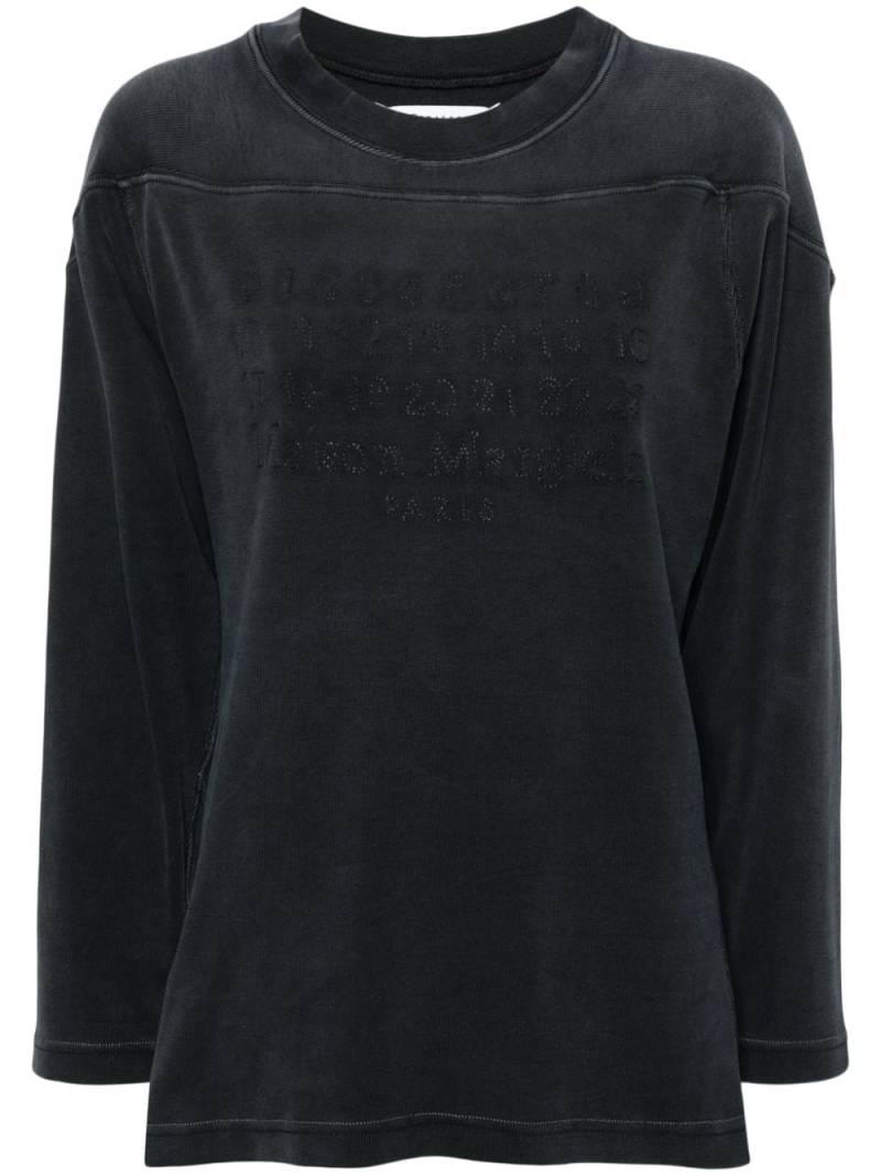 Maison Margiela numbers appliqué cotton sweatshirt - Grey von Maison Margiela