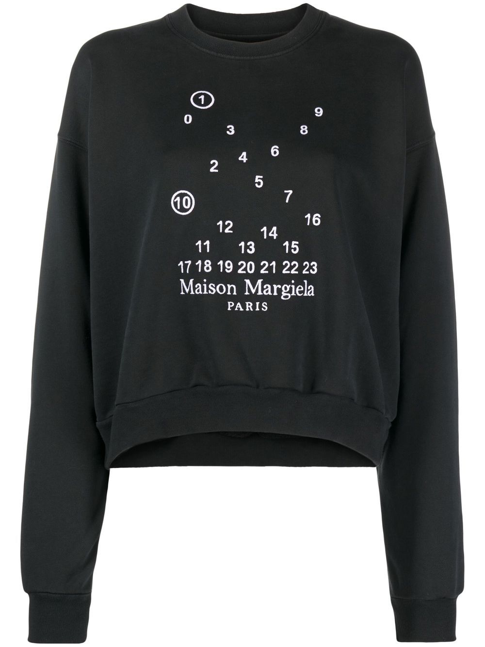 Maison Margiela numbers-motif cotton sweatshirt - Black von Maison Margiela