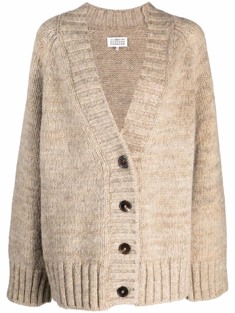 Maison Margiela oversized alpaca wool-blend cardigan - Neutrals von Maison Margiela