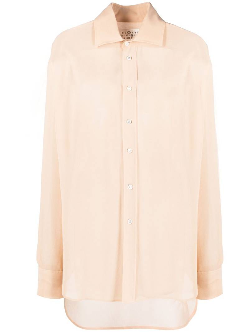 Maison Margiela four-stitch silk shirt - Neutrals von Maison Margiela