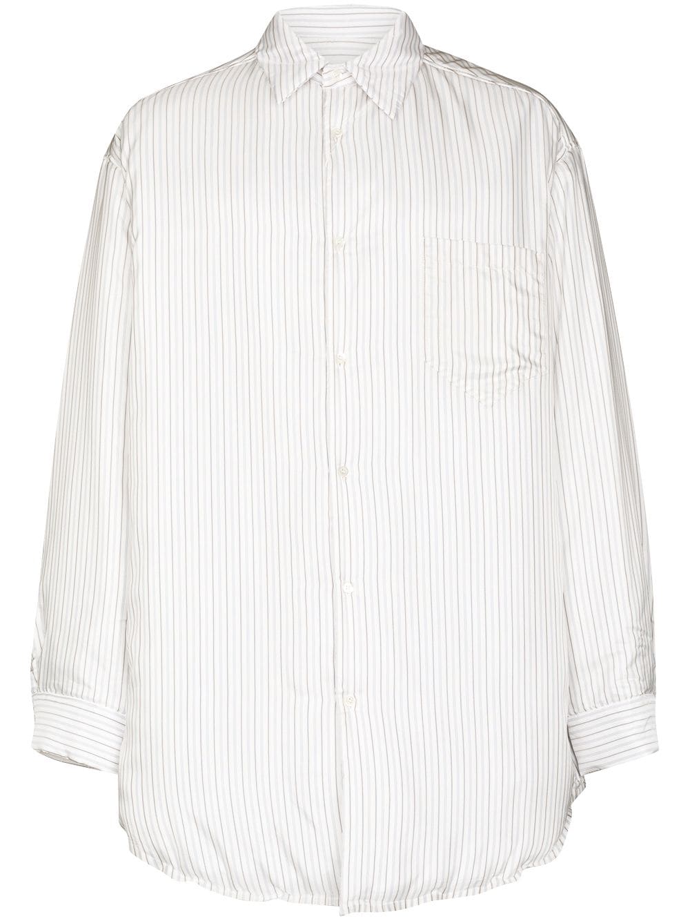 Maison Margiela padded pinstriped shirt - Neutrals von Maison Margiela