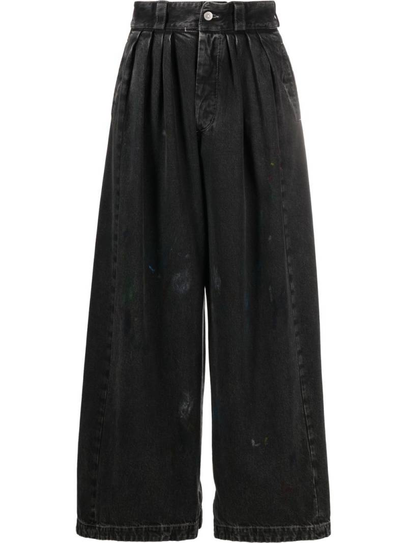 Maison Margiela paint-splatter wide-leg jeans - Black von Maison Margiela