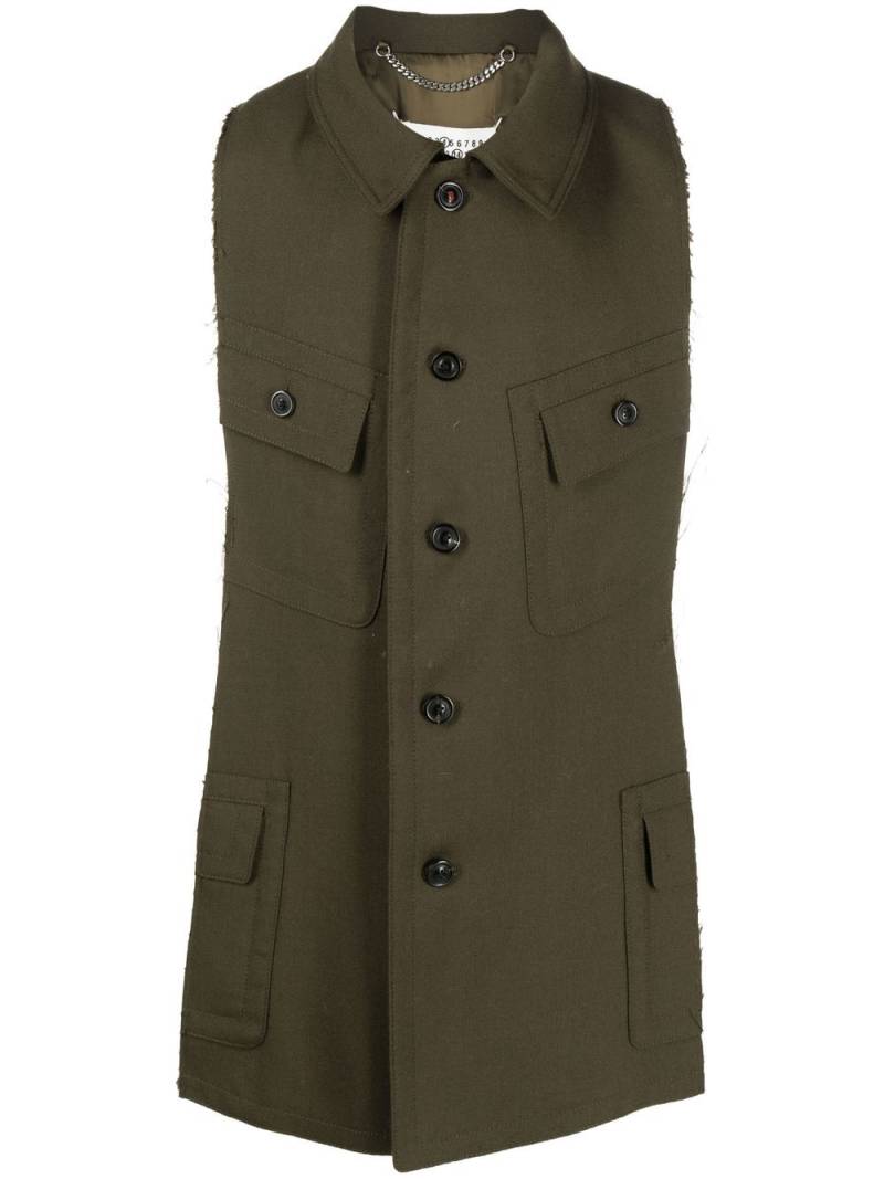 Maison Margiela Spliced sleeveless jacket - Green von Maison Margiela