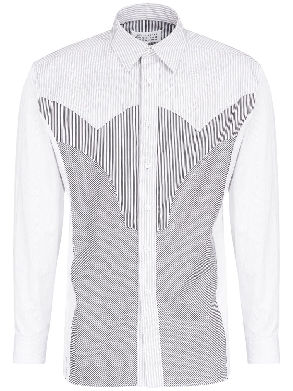 Maison Margiela panelled striped cotton shirt - White von Maison Margiela