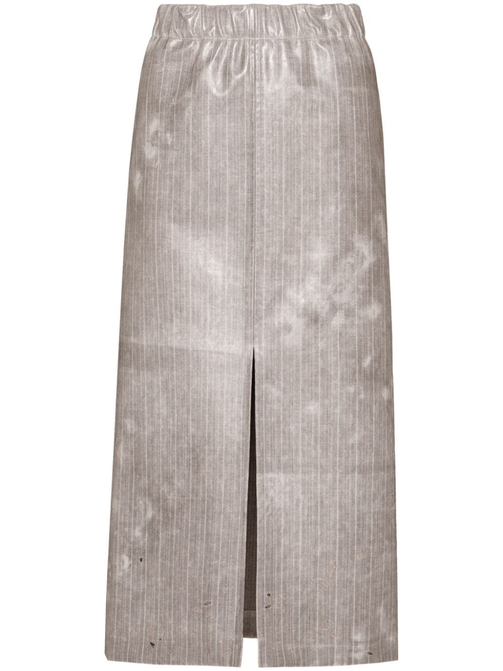 Maison Margiela pinstriped wool midi skirt - Grey von Maison Margiela