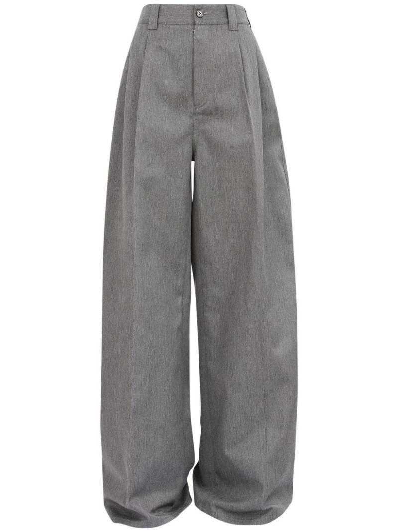 Maison Margiela pleat-detailed twill trousers - Grey von Maison Margiela