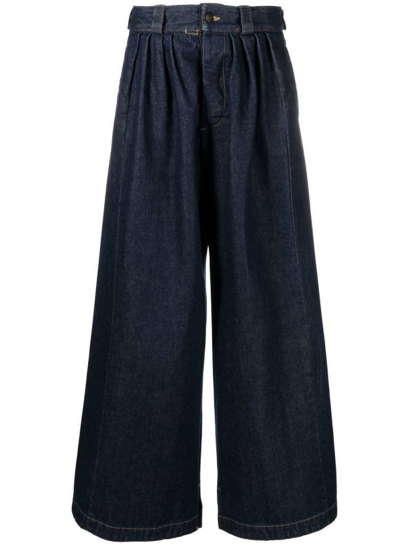 Maison Margiela pleated wide-leg trousers - Blue von Maison Margiela