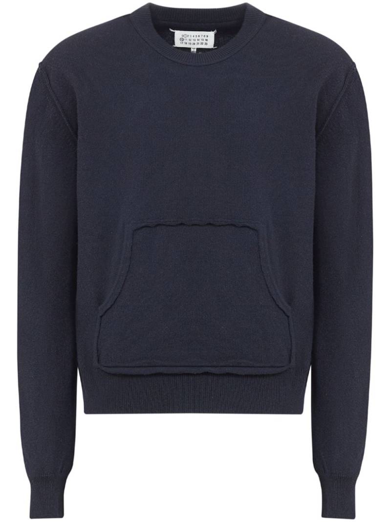 Maison Margiela pouch-pocket four-stitch sweatshirt - Blue von Maison Margiela