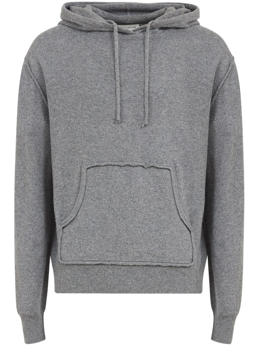 Maison Margiela pouch-pocket knitted drawstring hoodie - Grey von Maison Margiela