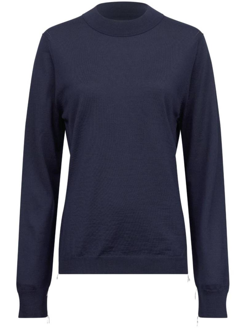 Maison Margiela ribbed-edge wool sweater - Blue von Maison Margiela