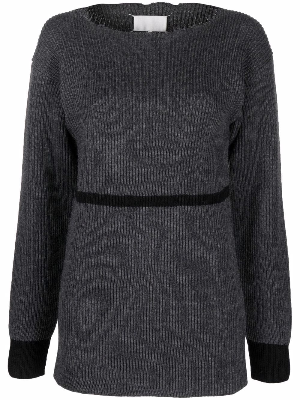 Maison Margiela ribbed-knit jumper - Grey von Maison Margiela