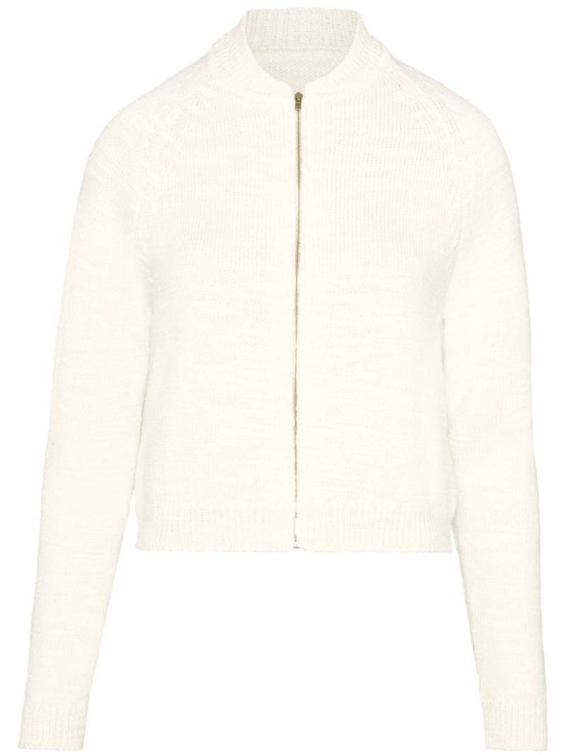 Maison Margiela ribbed-knit wool cropped cardigan - White von Maison Margiela