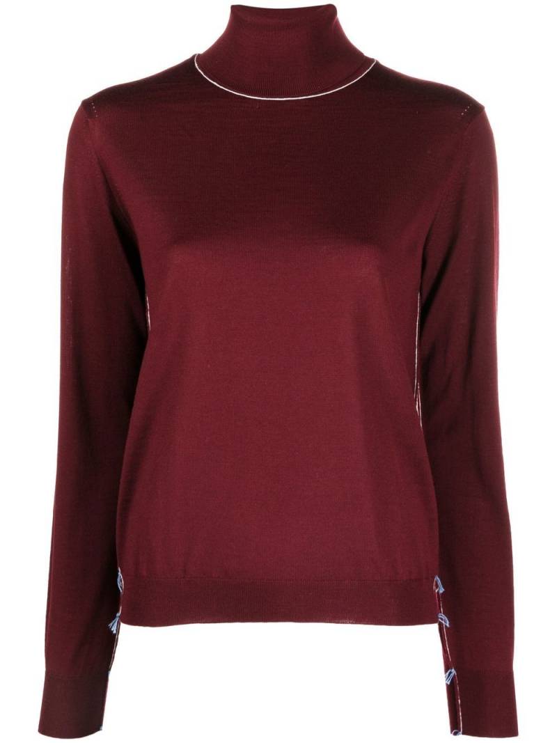 Maison Margiela Work-In-Progress high-neck jumper - Red von Maison Margiela