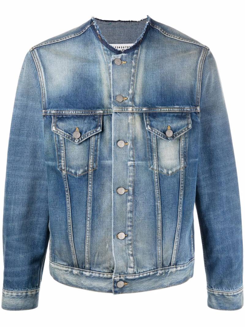 Maison Margiela round-neck denim jacket - Blue von Maison Margiela