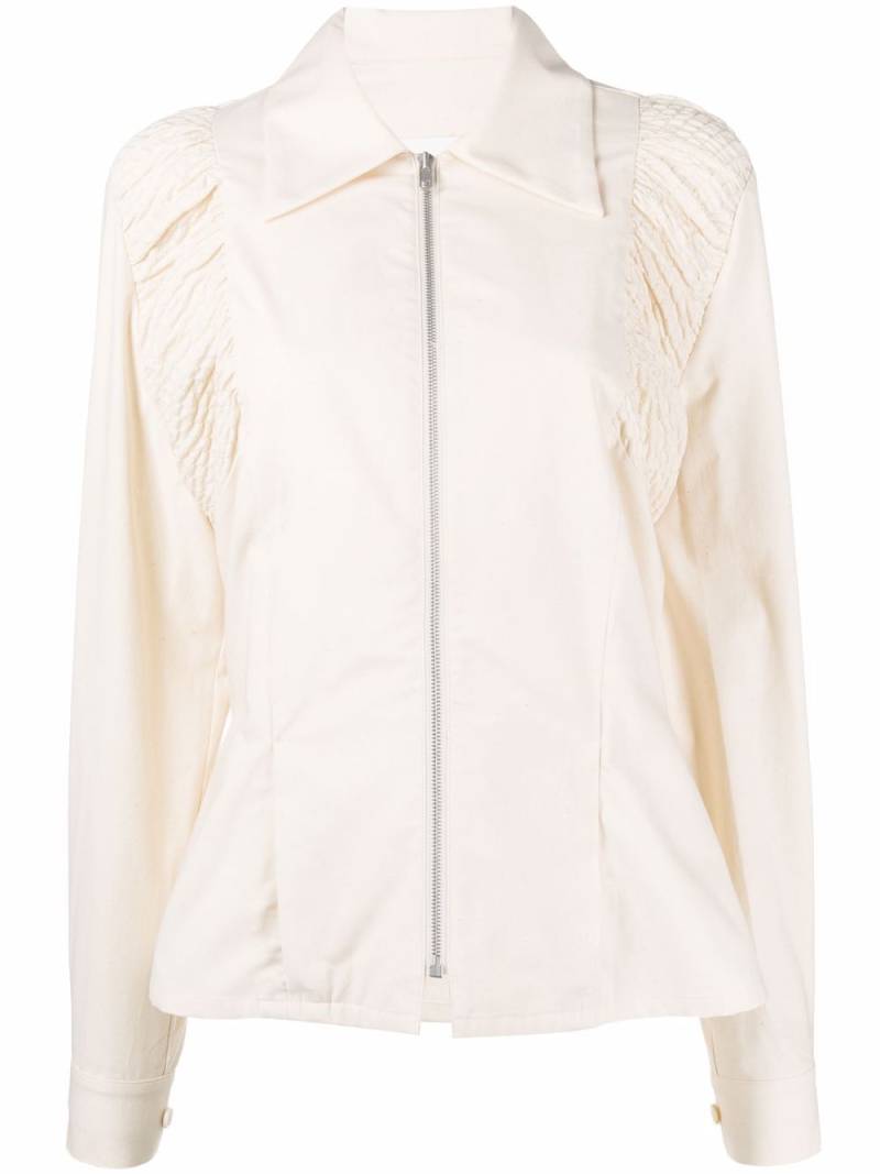 Maison Margiela ruched-detail shirt - Neutrals von Maison Margiela