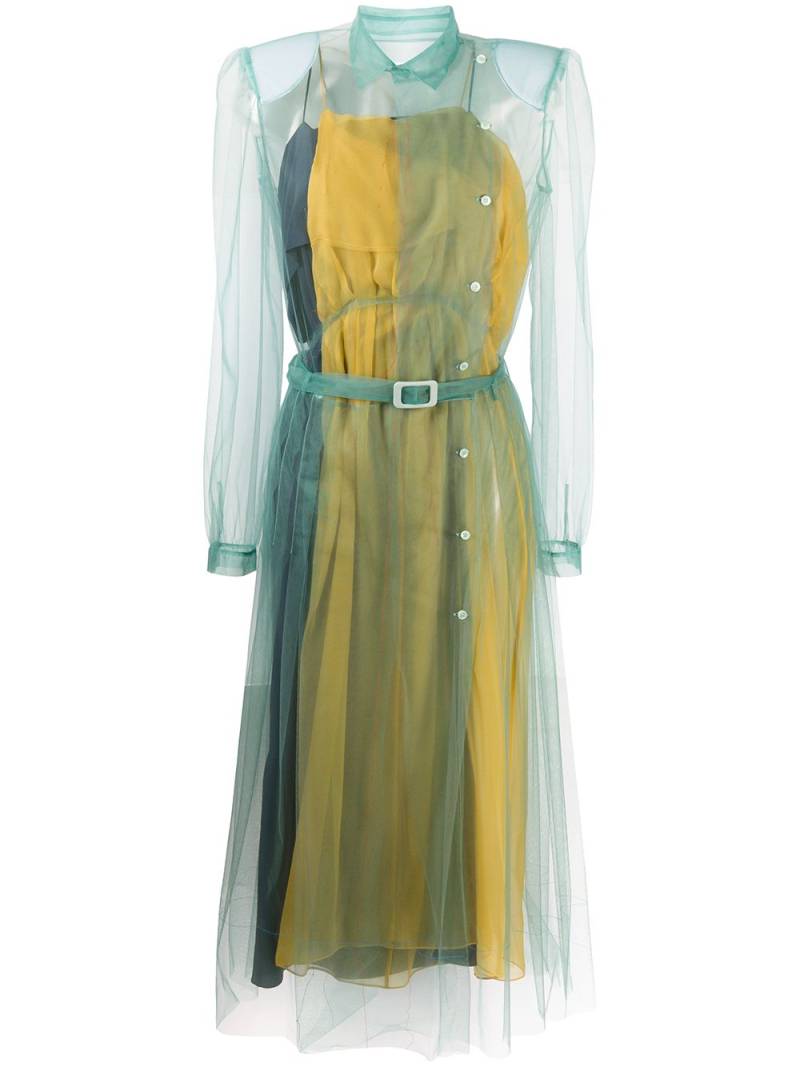 Maison Margiela sheer layered midi dress - Blue von Maison Margiela