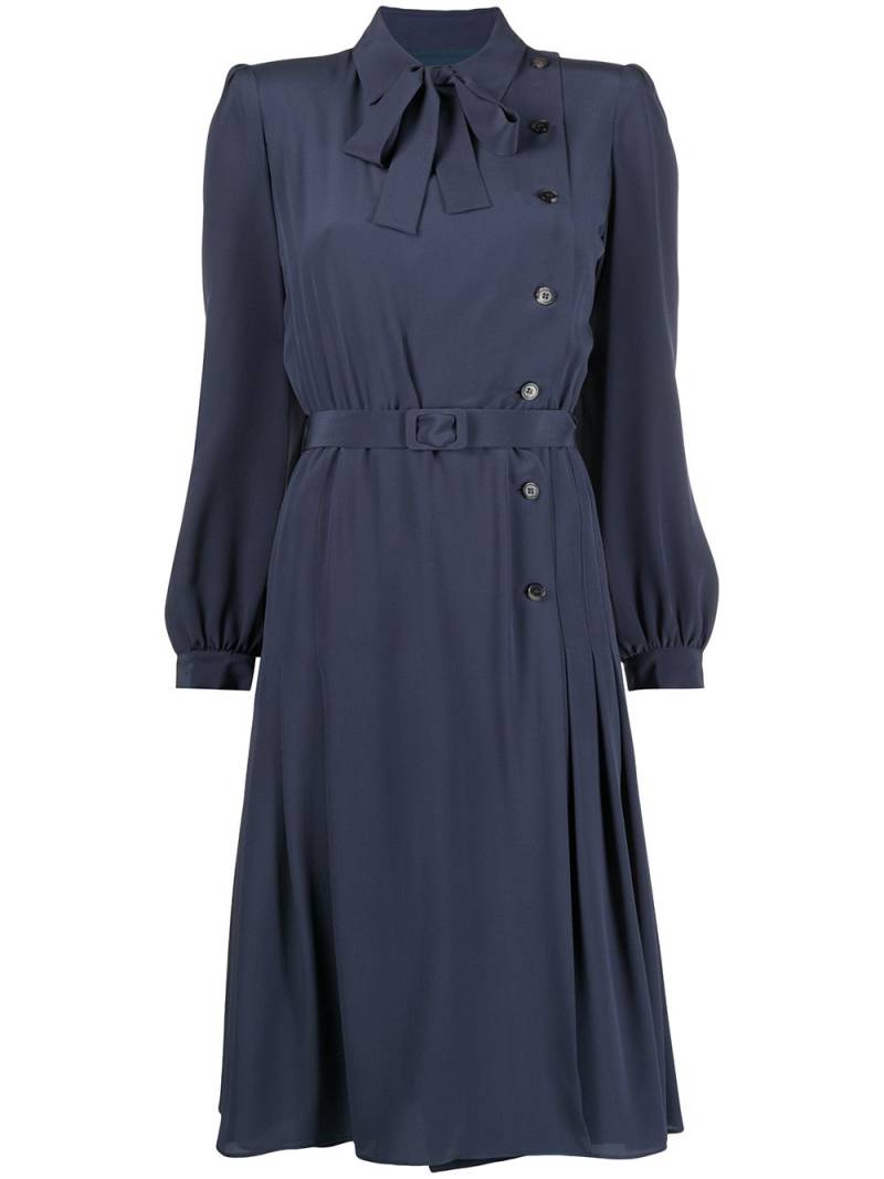 Maison Margiela side button fastening belted dress - Blue von Maison Margiela