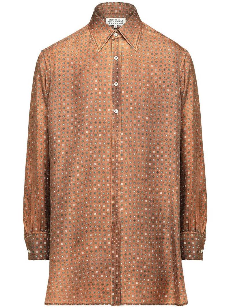 Maison Margiela graphic-print silk shirt - Orange von Maison Margiela