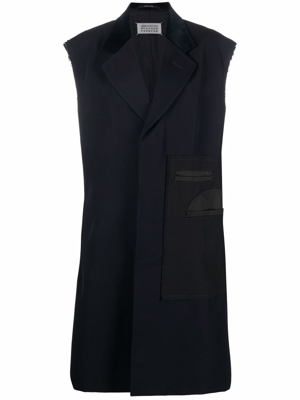 Maison Margiela sleeveless raw-cut coat - Blue von Maison Margiela