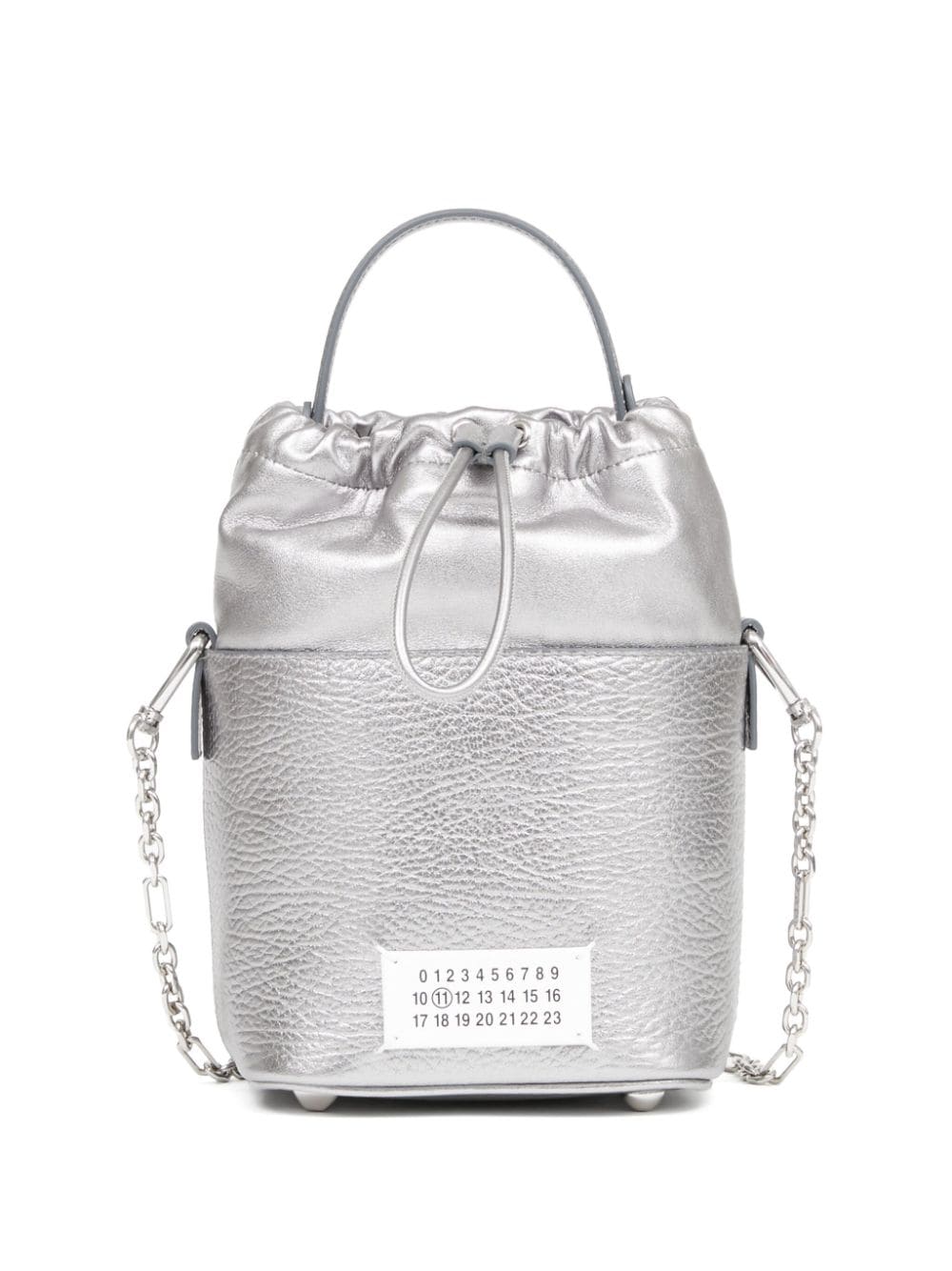 Maison Margiela small 5AC metallic leather bucket bag - Silver von Maison Margiela