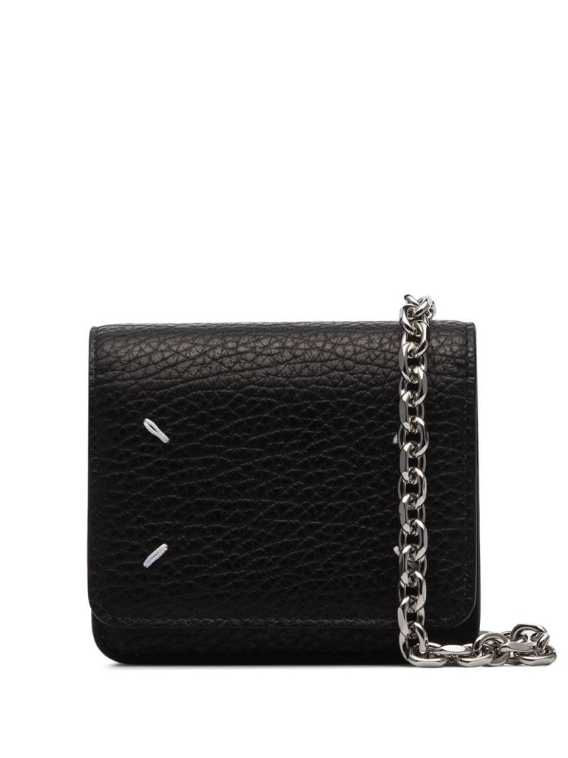 Maison Margiela small four-stitch wallet-on-chain - Black von Maison Margiela