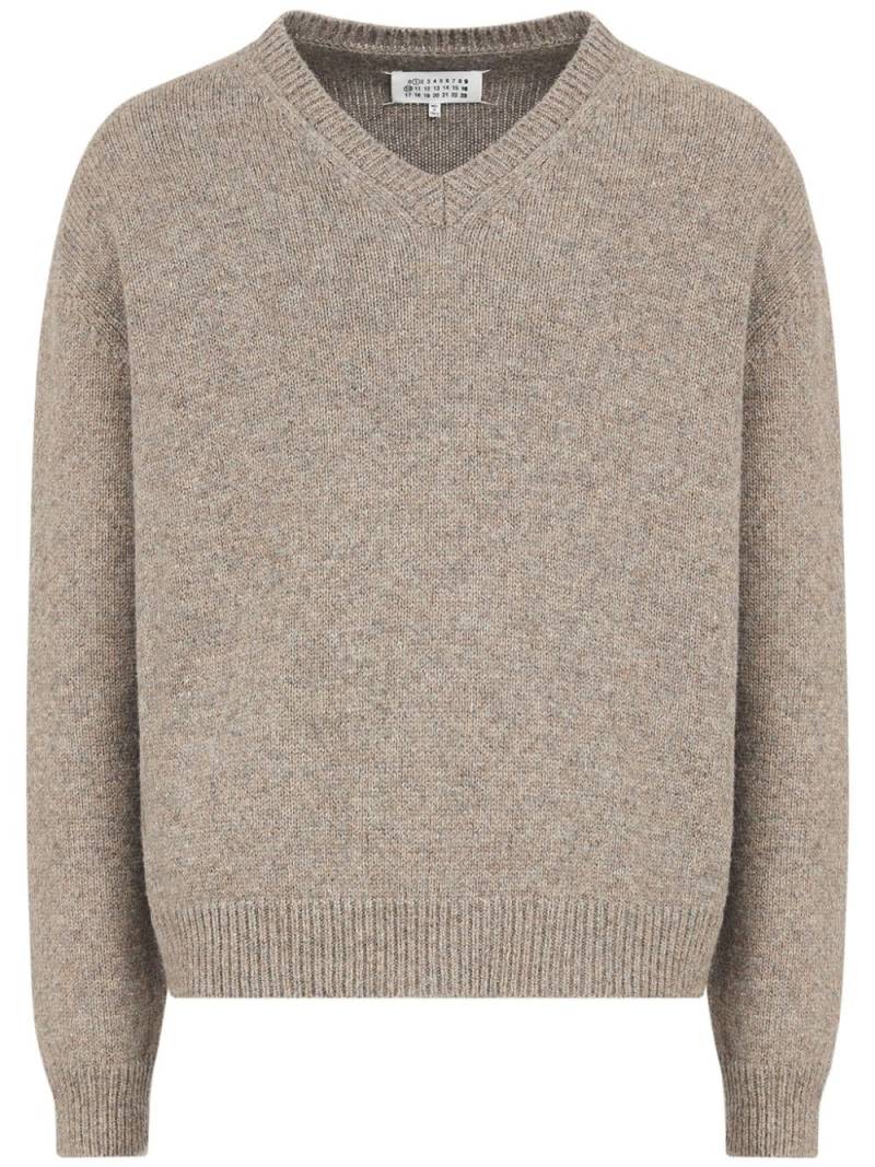 Maison Margiela speckle-knit wool jumper - Neutrals von Maison Margiela