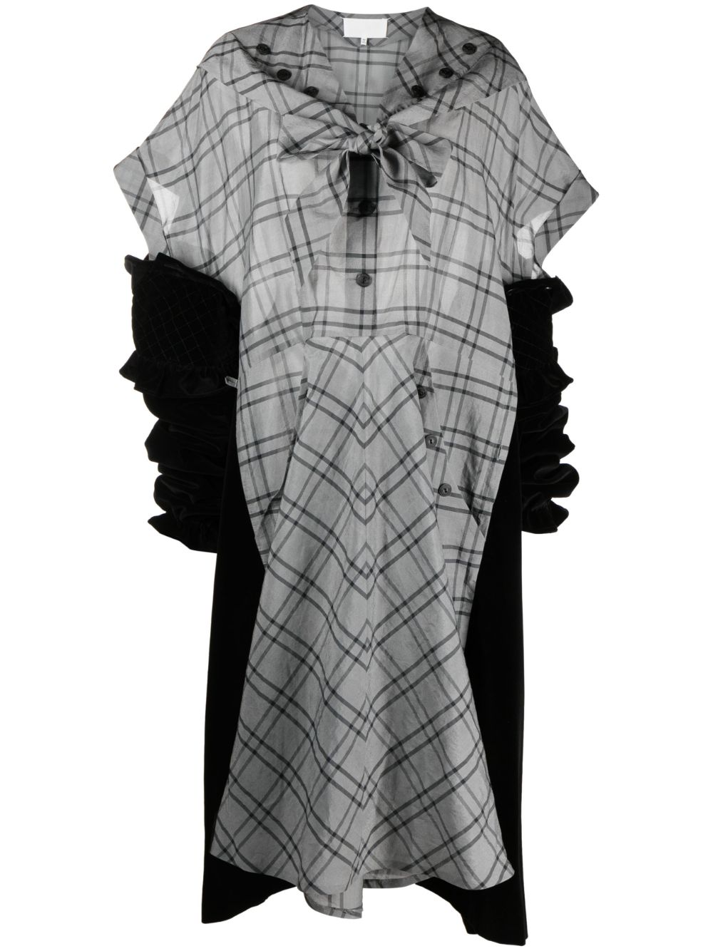 Maison Margiela Spliced checked midi dress - Black von Maison Margiela