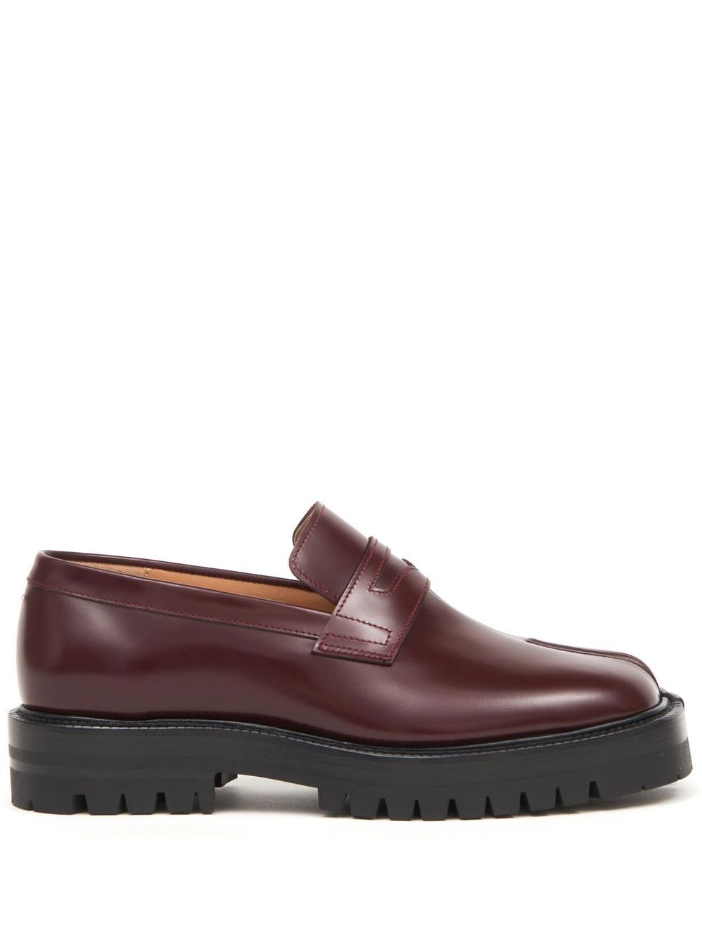 Maison Margiela Tabi leather loafers - Red von Maison Margiela