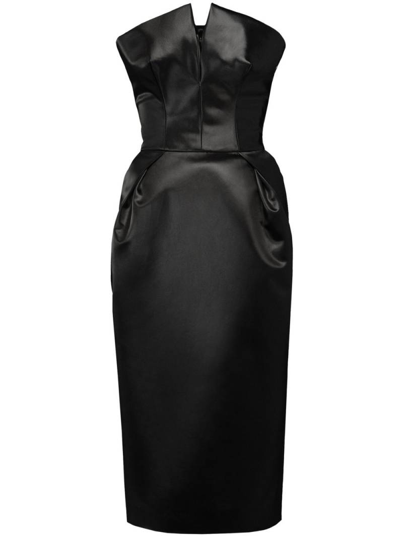 Maison Margiela Cintzed satin midi dress - Black von Maison Margiela