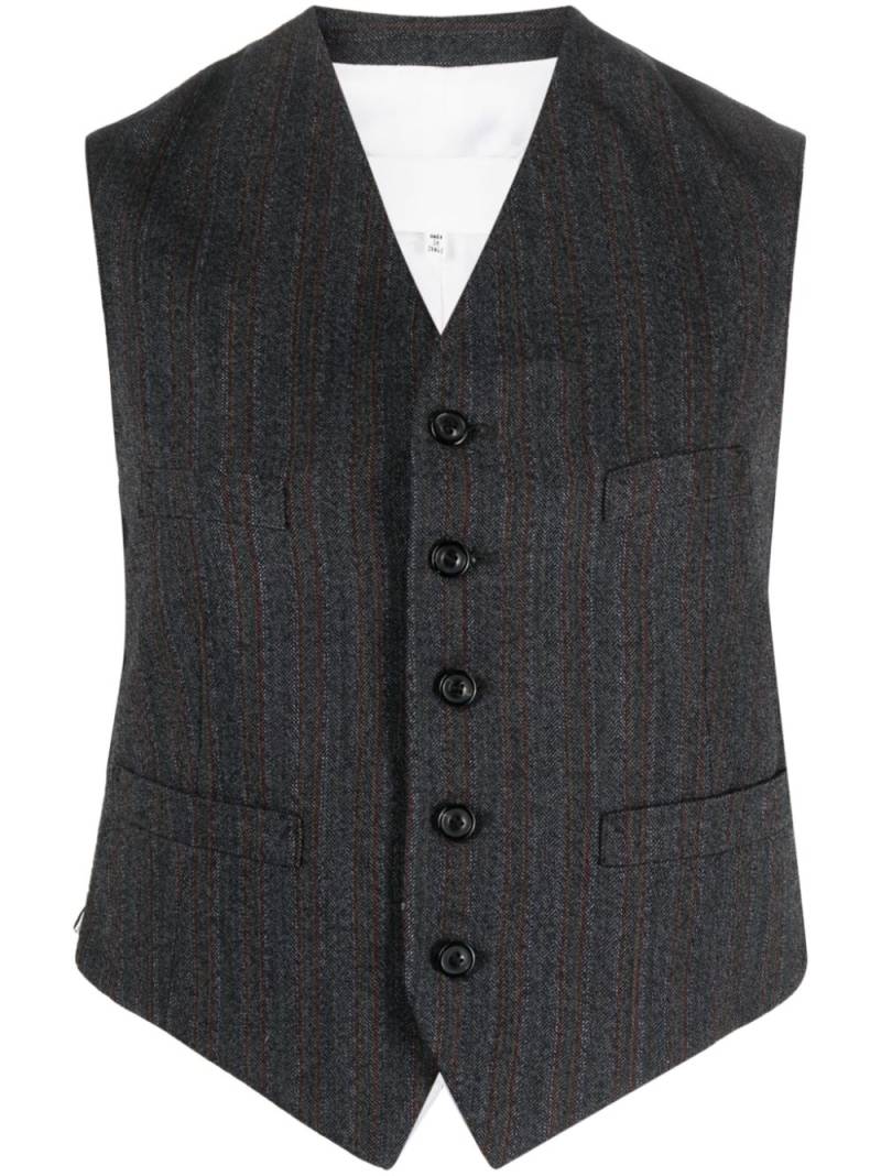 Maison Margiela stripe-print button-up waistcoat - Grey von Maison Margiela