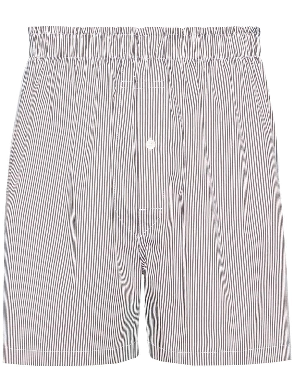 Maison Margiela stripe-print elastic-waist shorts - White von Maison Margiela