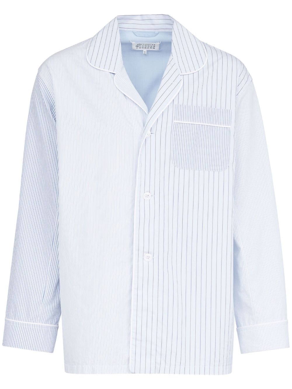 Maison Margiela striped cotton pajama shirt - Blue von Maison Margiela