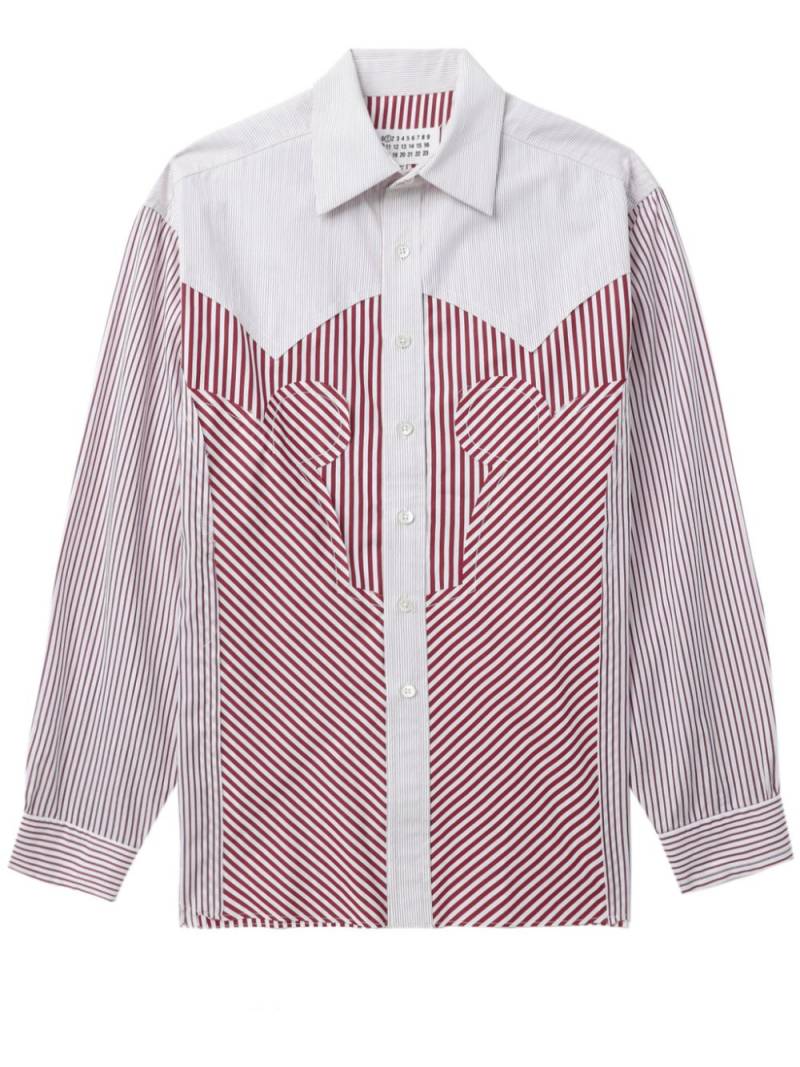 Maison Margiela striped cotton shirt - White von Maison Margiela