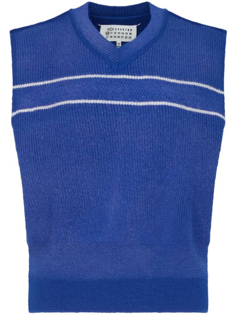 Maison Margiela striped virgin-wool vest - Blue von Maison Margiela