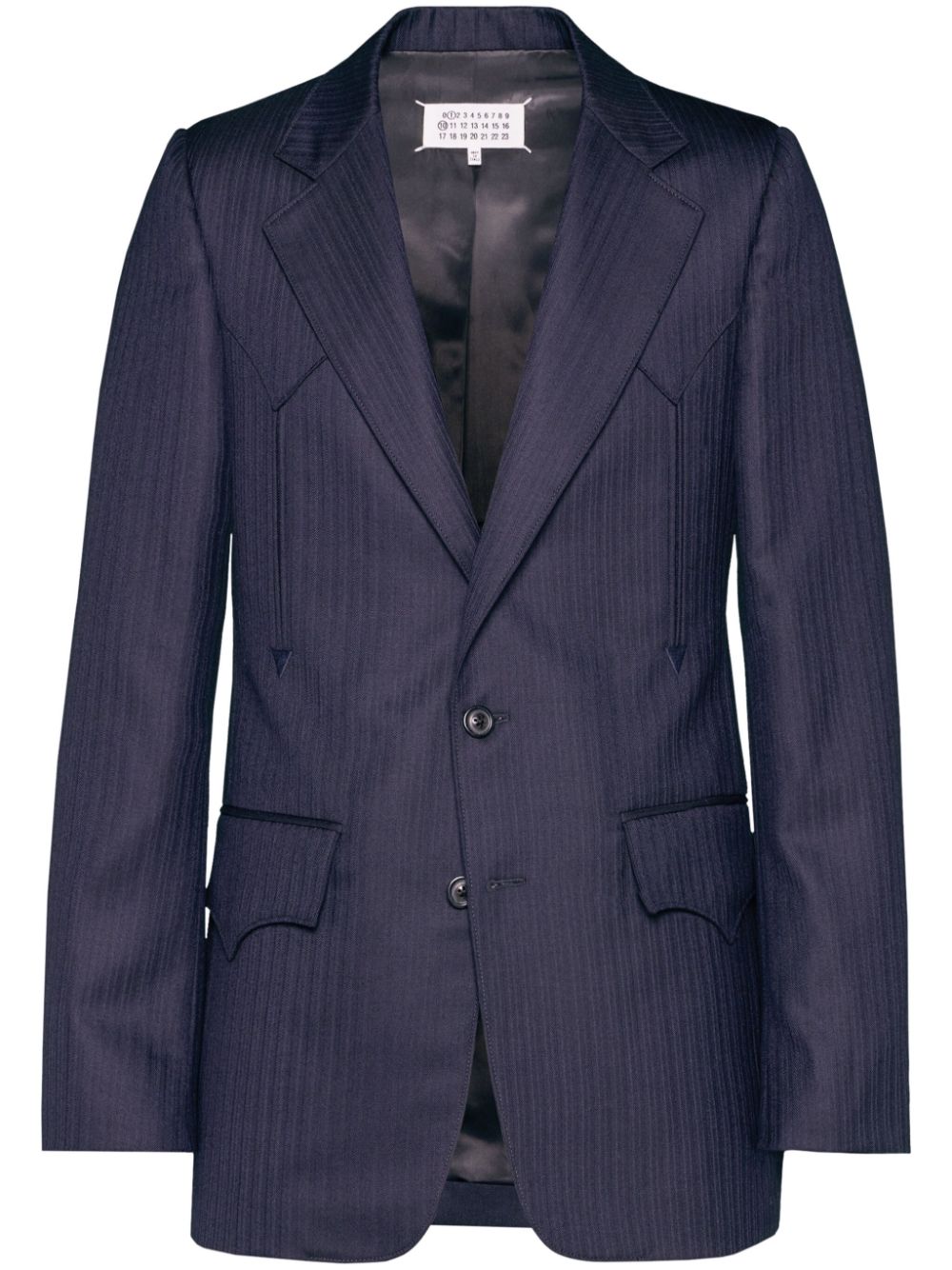 Maison Margiela tailored single-breasted wool blazer - Blue von Maison Margiela