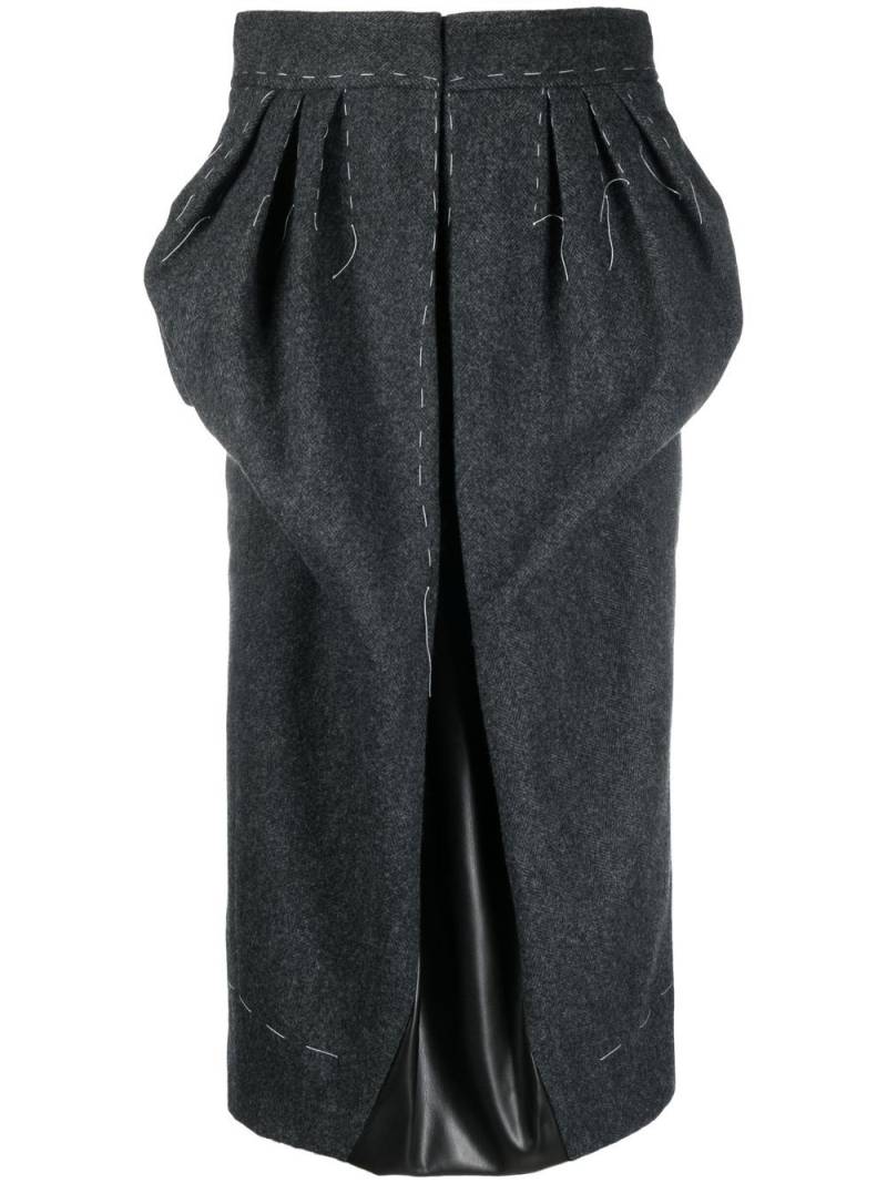 Maison Margiela Spliced Work-In-Progress midi skirt - Grey von Maison Margiela