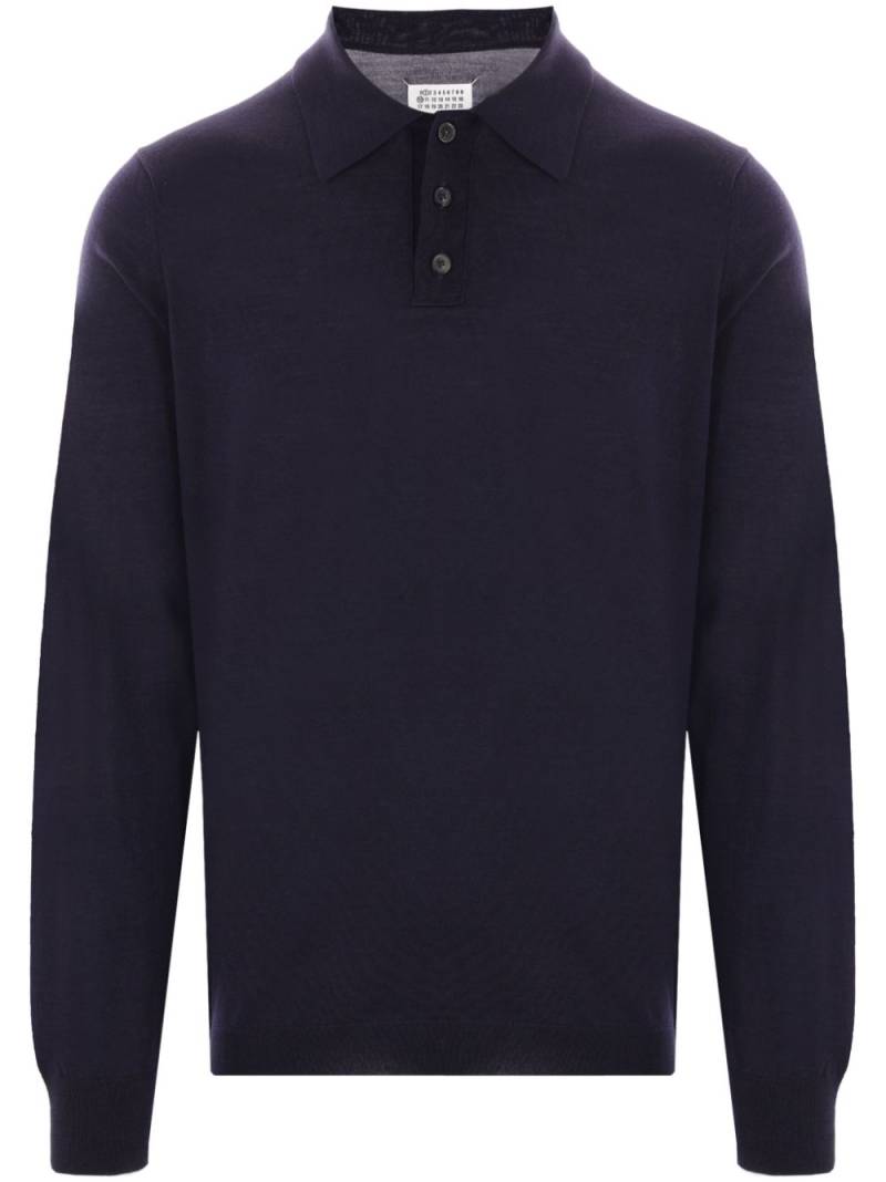 Maison Margiela wool polo shirt - Blue von Maison Margiela